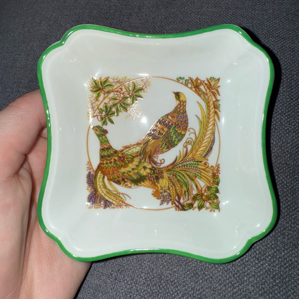 Salvatore Ferragamo Dish with Peacock Design